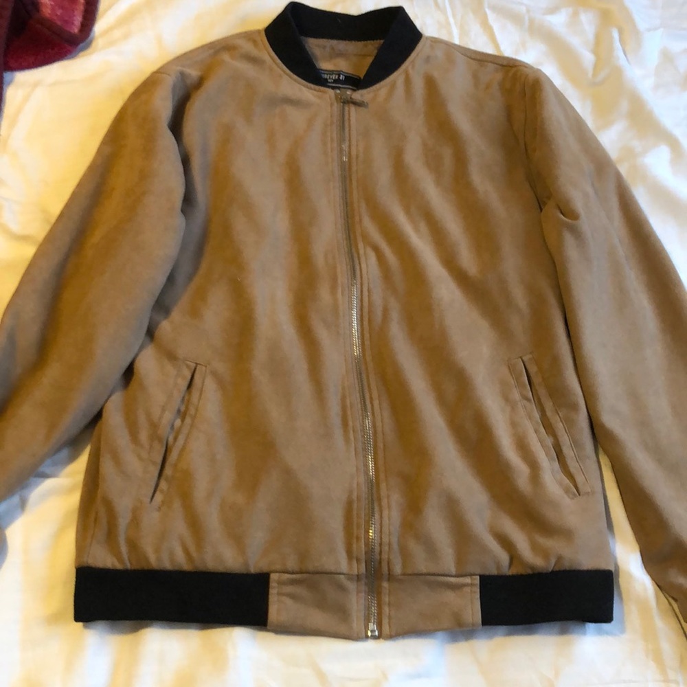 Suede bomber jacket